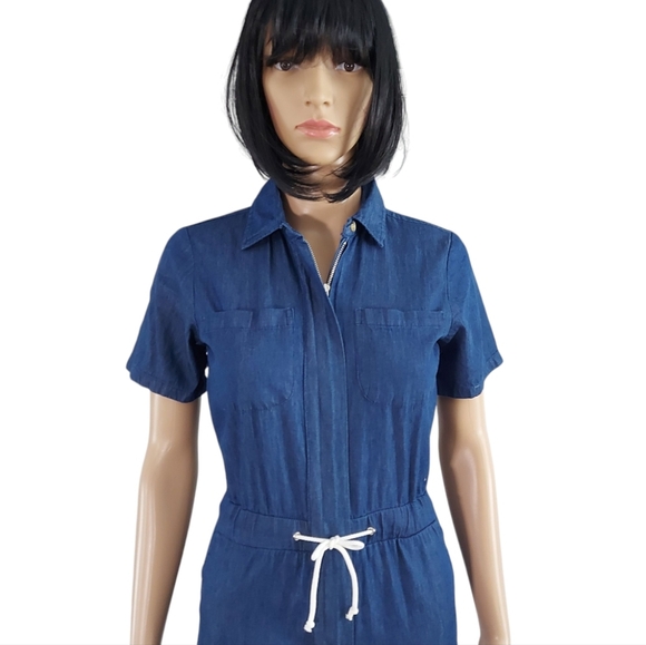 On S'en Fout Des Garcons Women's/ Teen Blue Denim Jumpsuit, Size 12 - Picture 2 of 13